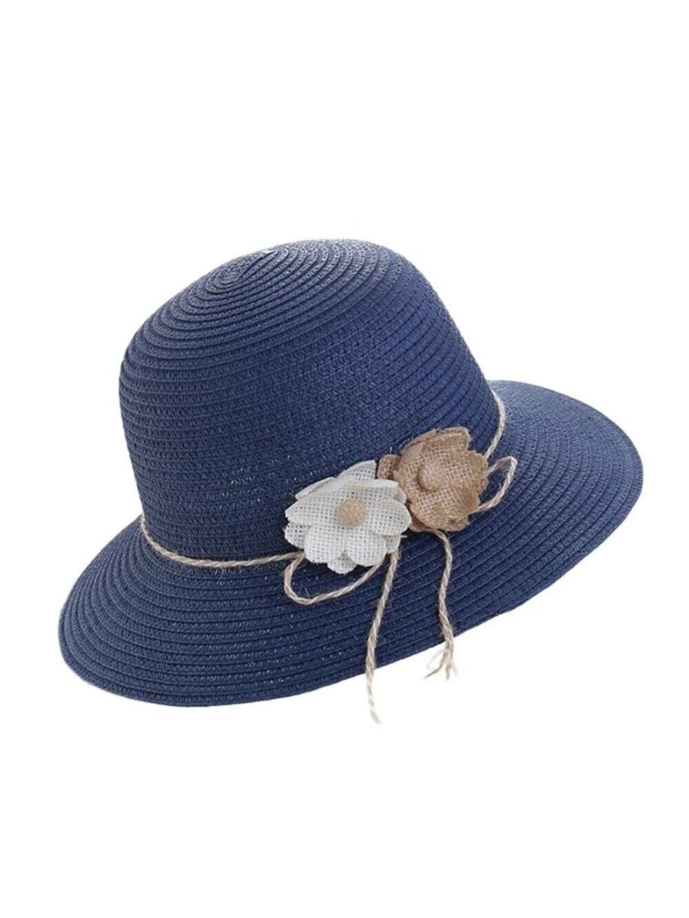 Visland Fashion Flower Wide Brim Caps  Beach Sun Protective Hat NWOT